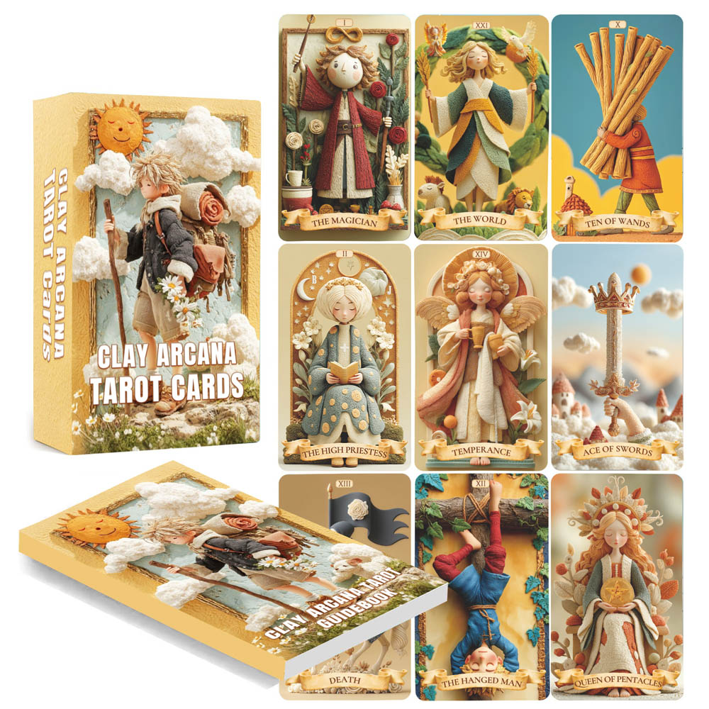 Tarot Cards Deck With Guidebook - 78 Kartu Tarot Set, 13x8 Cm